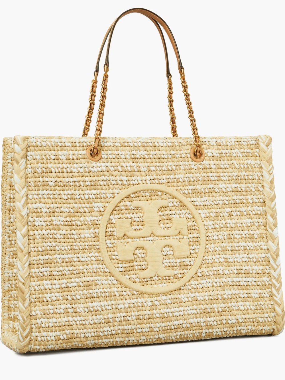 Tory Burch Ella Woven Logo Large Tote - Picture 9 of 9